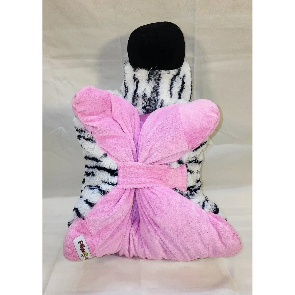 Beautiful Pillow‎ Pets Zebra Plush 2010 Original Black White Pink Retired